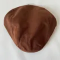 Classic dark brown wool flat cap for men and women featuring premium stitched panels - Plain / Coffee