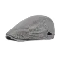 Béret en maille gris foncé respirant pour hommes avec boucle métallique réglable - Réglable / Gris clair