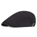 Detalle de gorra plana negra con costuras laterales y hebilla metálica ajustable - Ajustable / Negro