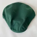 Classic dark green wool blend flat cap for men and women in a retro casual style - Plain / Dark Green