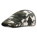 Heren katoenen camouflage pet in jungle-patroon voor zonbescherming buiten - Verstelbaar / Grijs/Wit