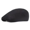 Gorra de repartidor clásica negra minimalista con textura de rayas para hombre y mujer - Ajustable / Negro
