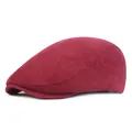 Gorra clásica rojo oscuro para hombre y mujer con textura de punto de calidad - Ajustable / Burdeos