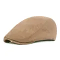 Detalle de gorra plana tejida caqui que muestra la textura fina y costuras laterales - Ajustable / Caqui