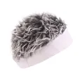 Creative gray wig hat for men and women stylish street casual sun cap with hair design - One Size / White Brim Gray Hair