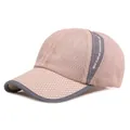 Berretto da baseball in rete traspirante rosa e grigio per sport all'aperto estivi - Regolabile / Cachi