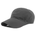 Gorra de béisbol clásica de algodón gris oscuro con un diseño minimalista de seis paneles - Ajustable / Gris