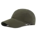 Classic cotton olive green baseball cap with a six-panel structure and curved brim - Adjustable / Army Green