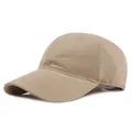Gorra de béisbol clásica en sarga de algodón color caqui con visera curva y diseño de 6 paneles - Ajustable / Caqui
