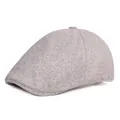 Gros plan d'un béret en laine grise montrant la texture du tissu et la visière - M(56-58cm) / Gris clair