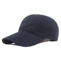 Gorra de béisbol clásica de algodón azul marino con diseño de seis paneles y visera - Ajustable / Azul marino