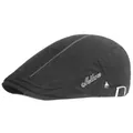Black striped ivy cap with Mabberas metal logo and adjustable side buckle strap - Adjustable / Black