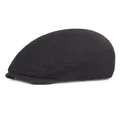 Détail de la texture en coton noir et des coutures courbées de cette casquette béret - Noir