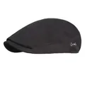 Détail d'une casquette plate noire avec broderie blanche Casual sur le côté latéral - M (56-58cm) / Noir