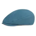 Béret classique en toile de coton bleu canard avec style rétro et double couture - Bleu