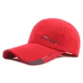 Casquette de baseball de sport rouge classique en coton avec imprimés athlétiques blancs - Réglable / Rouge