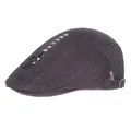 Casquette plate gris foncé en coton avec fermeture éclair et texte Follow Me - Réglable / Gris