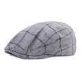 Béret plat à carreaux gris respirant avec protection solaire pour le plein air - M (56-58cm) / Bleu marine