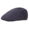 Gorra plana clásica azul oscuro en tejido texturizado con hebilla ajustable de bronce - Ajustable / Azul marino