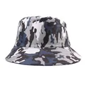 Chapeau bob camouflage de plein air avec bord court pour protection solaire bleue - M / Grand Camo Bleu Marine
