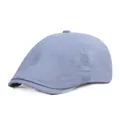 Béret plat en coton bleu clair pour hommes et femmes avec design vintage et protection solaire - Bleu