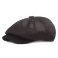 Berretto newsboy in rete nera traspirante con visiera per protezione solare estiva - M(56-58cm) / Nero