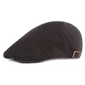Gorra plana clásica negra con hebilla ajustable y costuras reforzadas retro - Ajustable / Negro