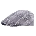 Boina clásica a cuadros grises en tejido a rayas transpirable para hombre y mujer - Ajustable / Azul grisáceo
