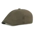 Détail du béret vert olive montrant les doubles coutures et la texture du coton - Vert Militaire