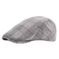 Gorra clásica de cuadros grises con apertura trasera para protección solar - Ajustable / Gris