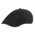 Détail d'un béret en coton noir montrant les doubles coutures et le profil lisse de la casquette - Noir