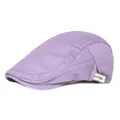 Casquette en coton lavande avec étiquette tissée arc-en-ciel et bouton métallique - Réglable / Violet