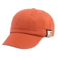 Casquette de baseball orange à visière courte avec écusson tissé en toile de coton - Orange