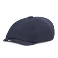 Détail de la casquette gavroche bleu marine avec motif à chevrons et bouton supérieur - M(56-58cm) / Bleu marine