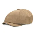 Gros plan détaillé du motif à chevrons marron sur un bonnet gavroche rétro vintage - M(56-58cm) / Kaki