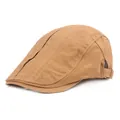 Casquette plate classique kaki avec boucle métallique réglable en toile de coton - Réglable / Kaki