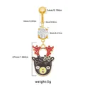 Piercing para ombligo de reno navideño dorado con astas rojas y piedra de circón - Estilo Reno de Cara Negra (24092502-2)
