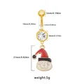 Piercing para ombligo de titanio dorado con colgante de gato navideño blanco - Estilo Gato Blanco con Gorro de Navidad (24092502-8)