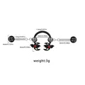 Schwarzes Edelstahl Industrial Piercing mit Fledermausflügeln und roten Schmucksteinen - Fledermausflügel Roter Zirkon Stil (IN24120902-1)