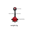 Piercing de nombril gothique avec tige noire et pendentif zircon rouge de 11mm - Style Perle Rouge Sertie Griffes (BR24120601-1)