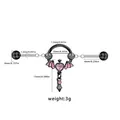 Gothic piercing θηλής με ροζ φτερά νυχτερίδας και καρδιά σε μαύρο ανοξείδωτο ατσάλι - Ροζ Καρδιά Νυχτερίδα Με Μενταγιόν Σπαθί (IN24121001-1)