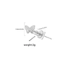 Silver butterfly labret stud earring with sparkling zircon stones and flat back design - Silver Rhinestone Butterfly (L24121303-6)