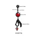 Piercing de nombril gothique noir avec zircon rouge coeur et pendentif main squelette - Style Main Squelette Évidée Cœur Zircon Rouge (240403-69 avec Cœur)