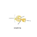 Golden moon and star cartilage stud earring with cubic zirconia pavé setting - Star and Moon Rhinestone Style(ER24121801-2)