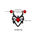 Gothic black spider nipple ring with red teardrop gem and 14mm stainless steel bar - Black Spider Red Zirconia Style (NP24120402-3)