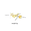 Goldener Stern-Ohrstecker mit Zirkonia-Inlay, zeigt 5,5mm Höhe und 0,8mm Stabdicke - Überlappende Sterne Strass-Stil(ER24121801-5)