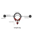 Gothic black and silver bat nipple ring with red heart zircon and size dimensions - Red Bat With Double Red Heart Gem Style (IN24121001-5)