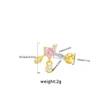 Goldener Edelstahl Knorpelstecker mit rosa Herz Zirkon und Pfeil Design Details - Rosa Herz Pfeil Stil(ER24121801-7)