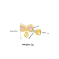 Goldene Schleife Ohrringe mit rosa Herz-Kristallen und Anhänger, 2g Gewichtsdetails - Rosa Zirkon Schleife Herz Anhänger Stil(ER24121801-8)