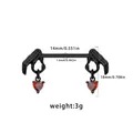 Gothic black stainless steel nipple ring with red heart gems and skull hand design - Black Skeleton Hand Red Heart Style (NP24120402-7)